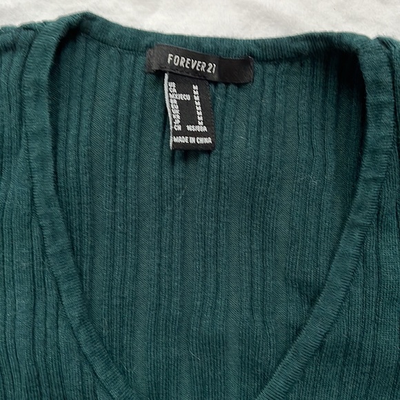 Green V-Neck Shirt - Picture 2 of 2